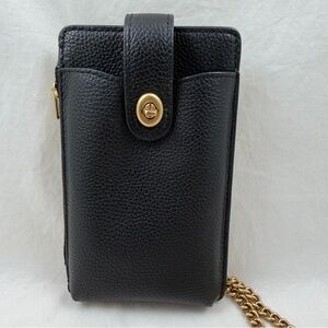 COACH Polished Pebble leather phone crossbody